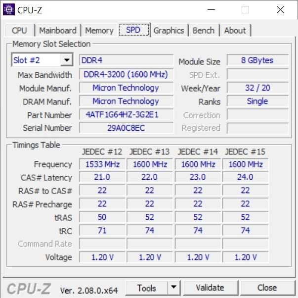 Memorie DDR4 laptop - 8 GB, 3200 MHz, CL 22
