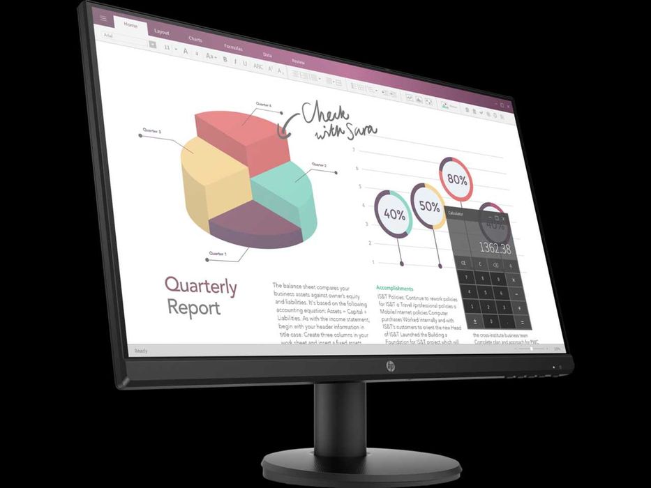 Монитор HP P24v G4 1920x1080 с 12 месеца гаранция