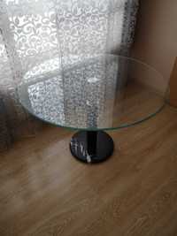 Стъклена кръгла трапезна маса