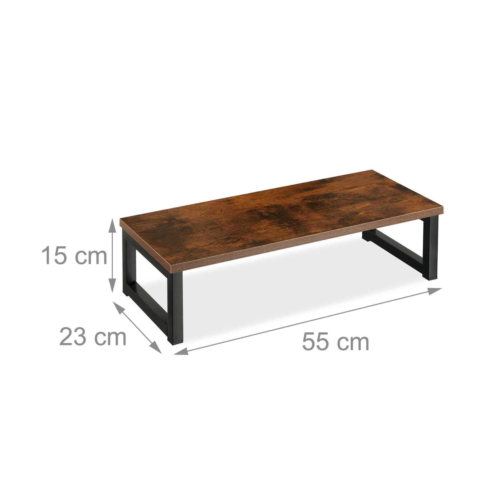 Stand pentru monitor XL design industrial otel si MDF 15 x 55 x 23 cm