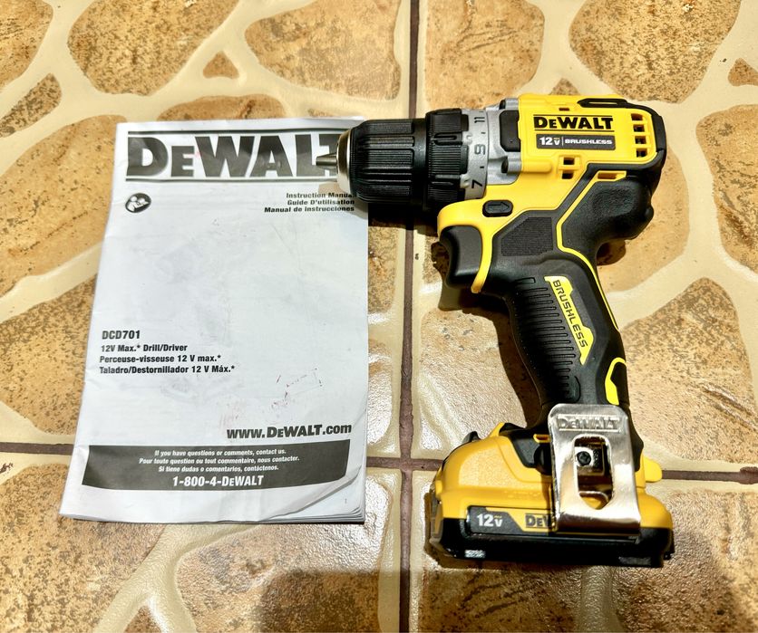 Дрель шуруповерт DeWALT DCD701, 12V Оригинал, сборка Мексика