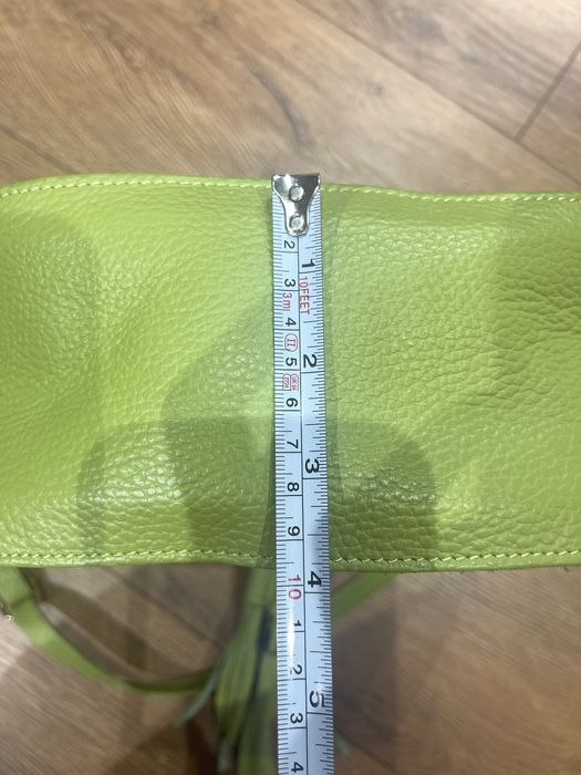 Poseta verde lime din piele naturala