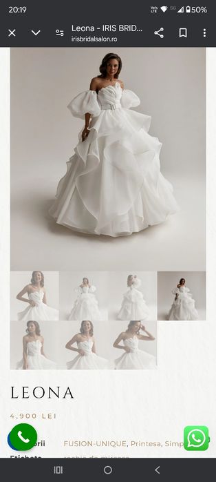 Vând rochie de mireasă