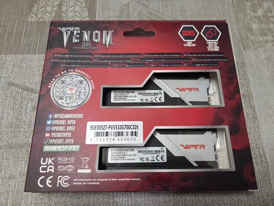 Рам памет Patriot Viper Venom DDR5 32GB (2 x 16GB) 7000MT/s