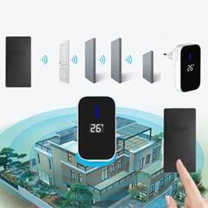 Комплект безжичен звънец с термометър, 38 опции на звънене-2 бр.