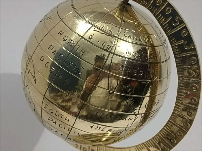 Glob pământesc confecționat din alama solida piesa colecție și decor ,
