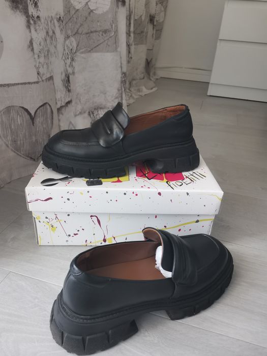 Mocasini piele neagra