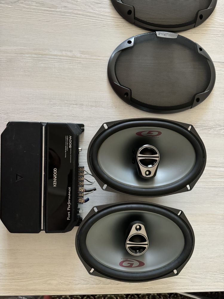 Kenwood усилитель + Alpine динамики Калонки