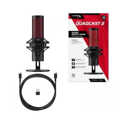 Микрофон HyperX QuadCast 2 для стриминга, подкастов. Есть доставка