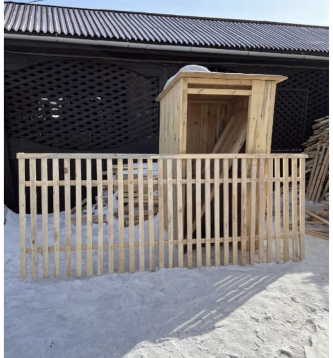 Штакетник забор пролетами