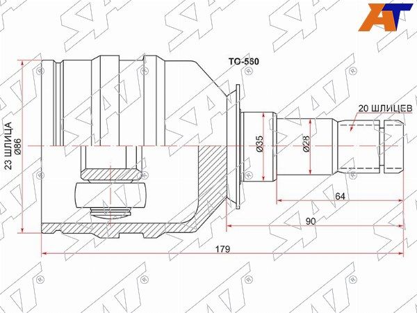 Шрус внутренний  Toyota Allex