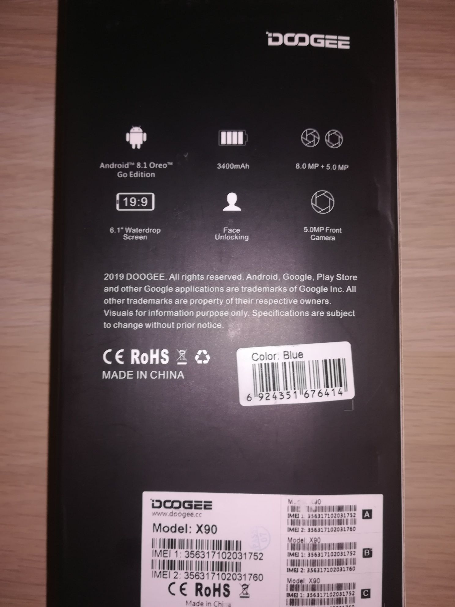 Doogee x90 full box