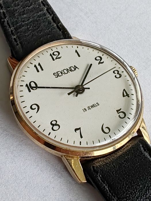 Ceas Sekonda Mecanic Placat cu aur 34 mm