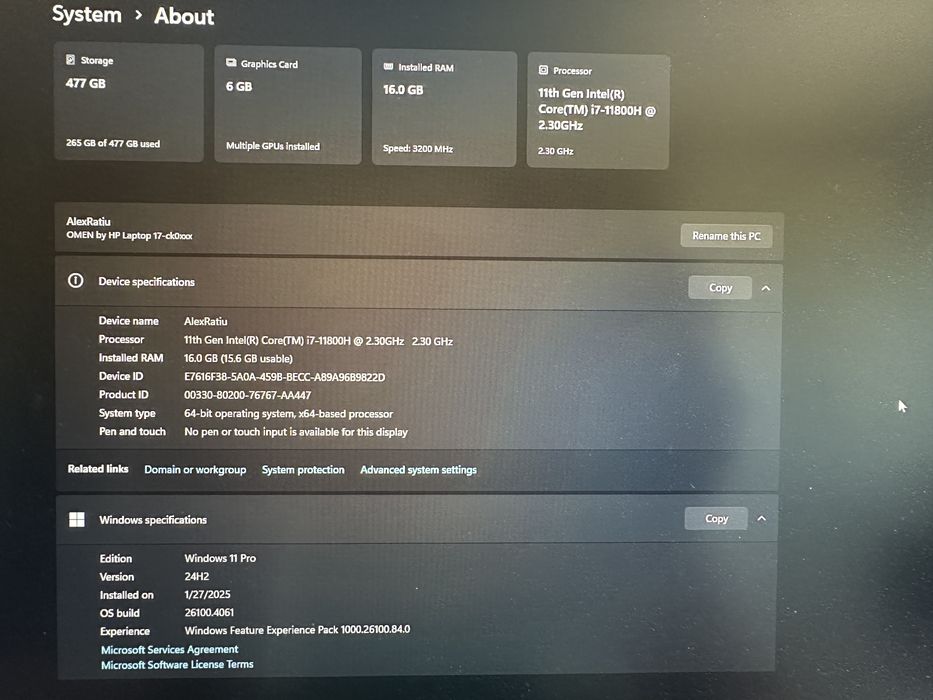 Laptop Gaming HP Omen 17-ck0009nq + Rucsac Gaming Omen