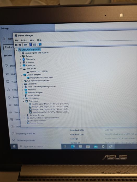 Ultrabook Asus Zenbook UX21E i7 4gb ssd 120gb 13,3"led slim hd