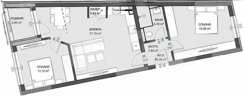 Продава се Тристаен апартамент в Варна, Владислав Варненчик - 94 кв.м за 1353 €/кв.м - Снимка #2