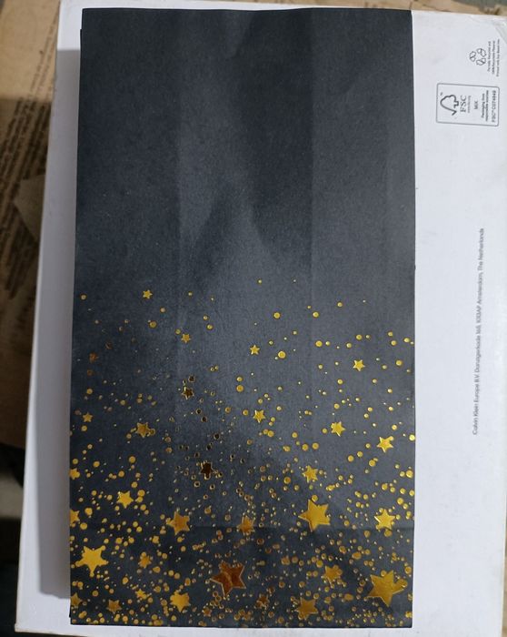 10 buc pungi cadouri hârtie Kraft stele auri autocolante,design elegan