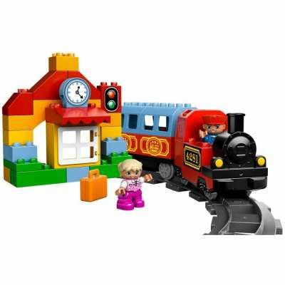 Lego duplo и релси моят първи вървящ влак на батерии със звуци и релси