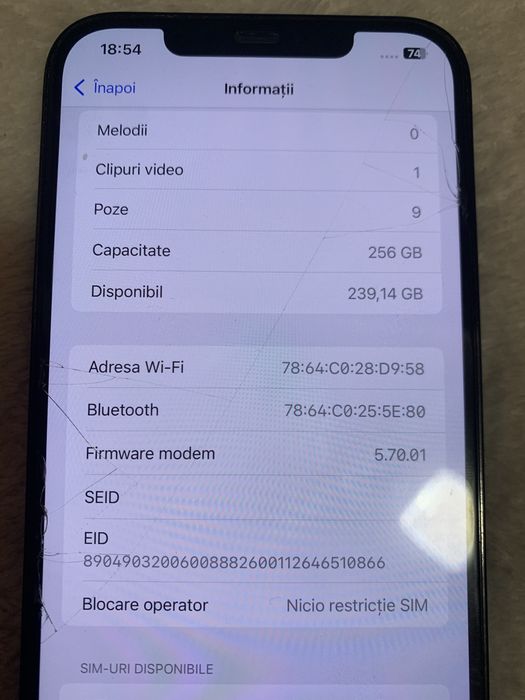 iPhone 12 Pro Max 256 GB neverlock fara icloud