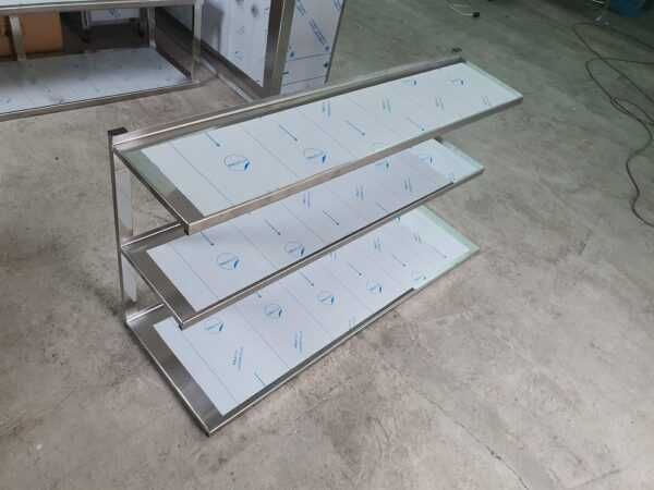 Suport perete inox cu 3 polite 1400x300x700mm