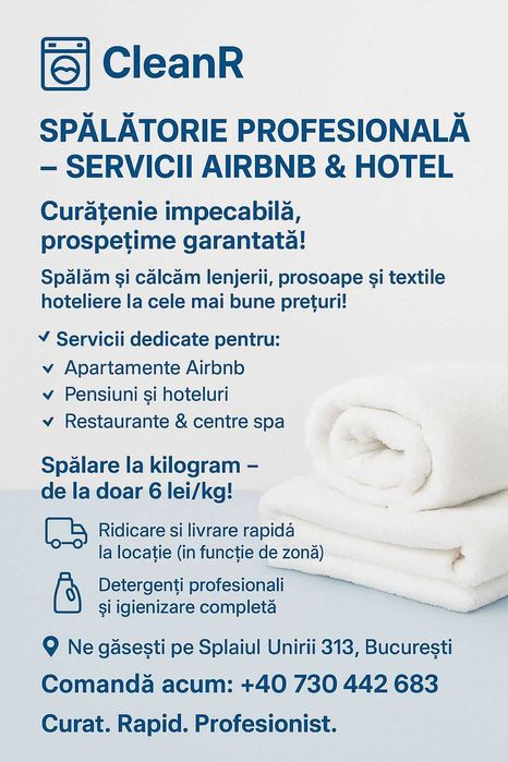 Servicii de spălat și uscat lenjerii