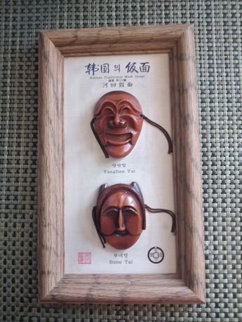 Продаю Корейские традиционные маски в рамке.