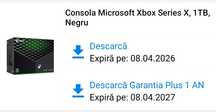 Consola Microsoft Xbox Series X 1 T ,garanție până în 2027