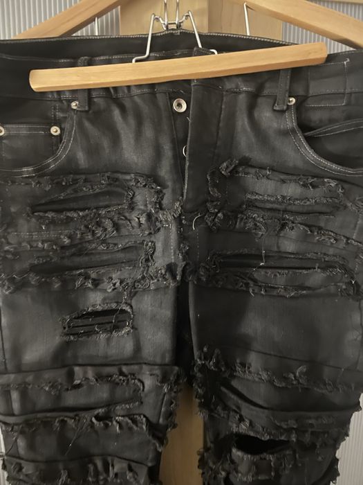 Rick Owens slashed jeans