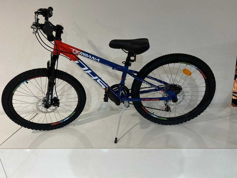 Bicicleta Copii Dhs Terrana 2423 - 24 Inch, Albastru/Rosu