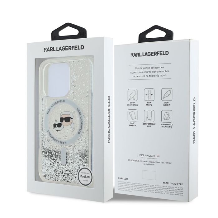 Калъф Karl Lagerfeld Liquid Glitter MagSafe iPhone 16/Pro/Pro Max