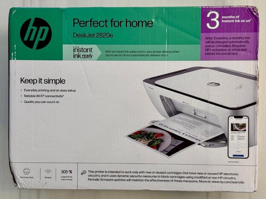 Imprimantă HP DeskJet 2820e – multifuncțională Wi‑Fi, nouă Sigilata
