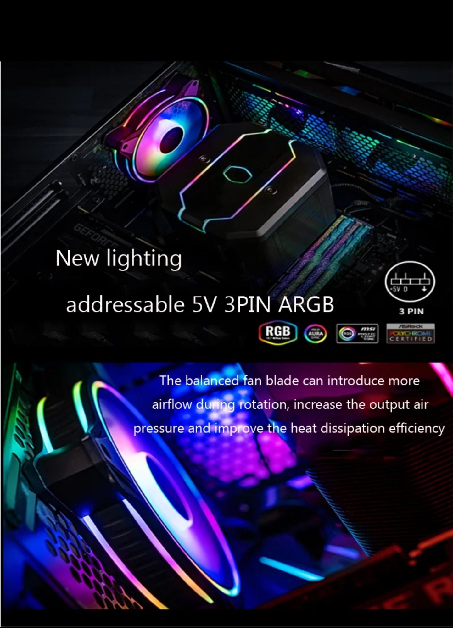 Cooler LED A-RGB 140mm 5V/3PIN