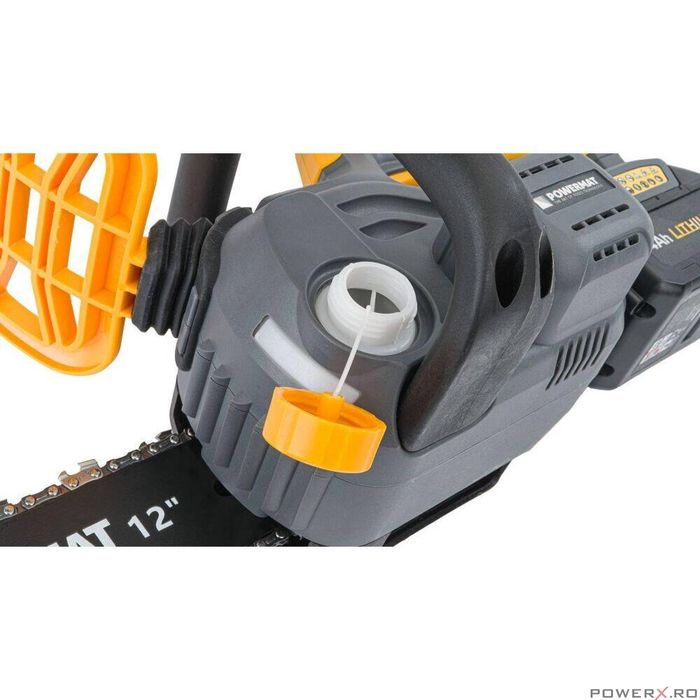 Drujba cu acumulator, fierastrau, 2x baterie 4Ah, pas lant 3/25,