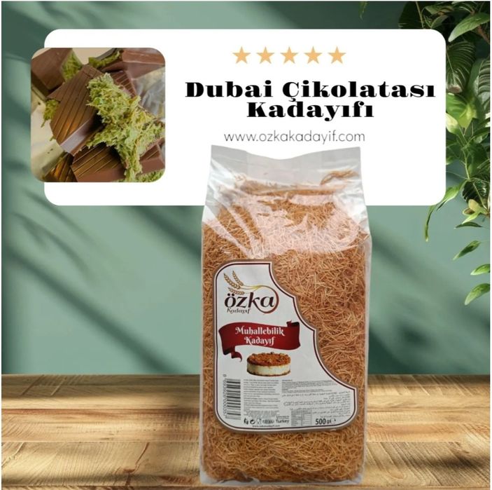 Дубай шоколадини килиш учун Kadayif ва колиб