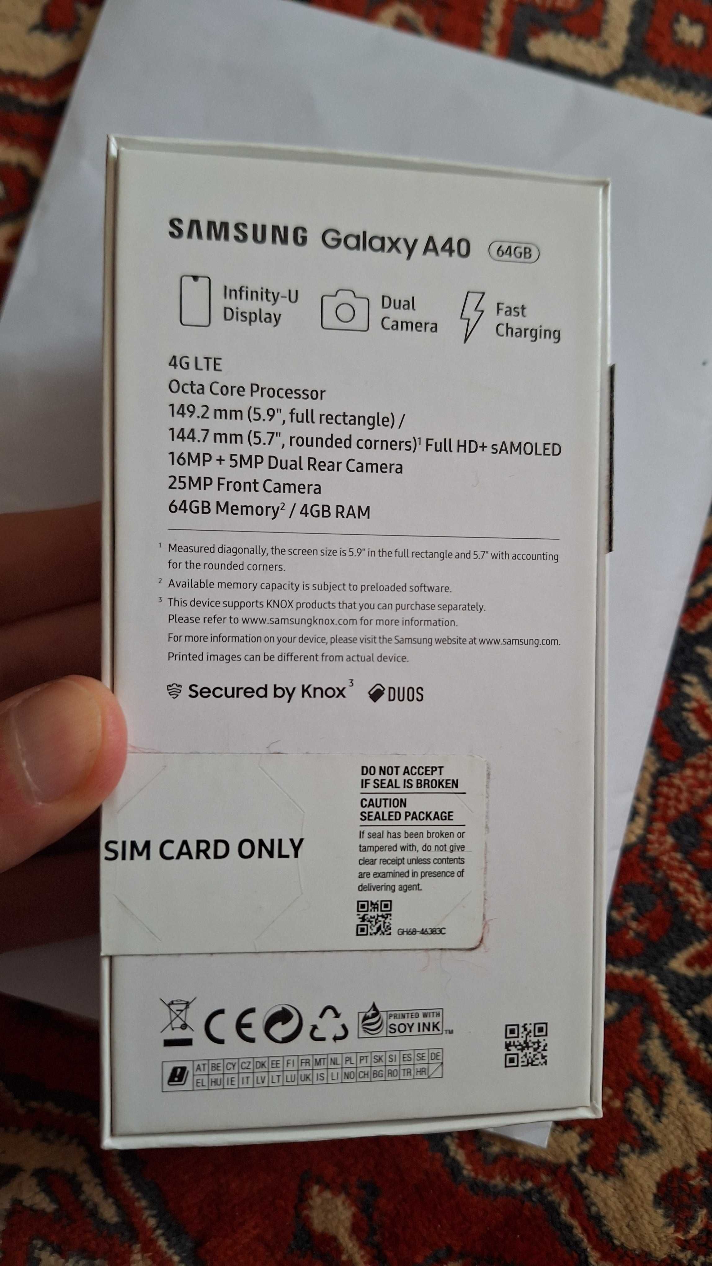 Samsung Galaxy A40, 4GB RAM, 64 GB Internal Memory