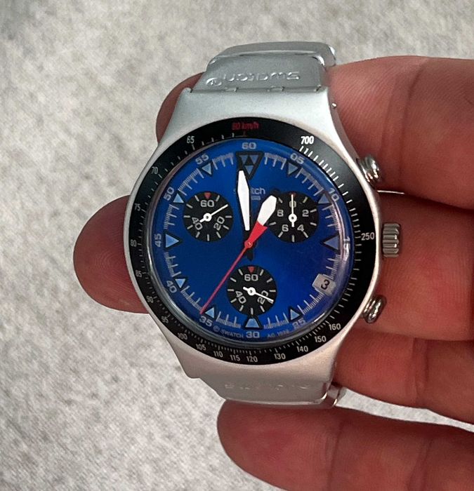 Ceas Swatch Irony Chronograph 1998  cadran albastru 39mm Swiss Made