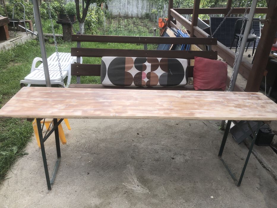 Mese lemn masiv si bancute terase sau foisoare