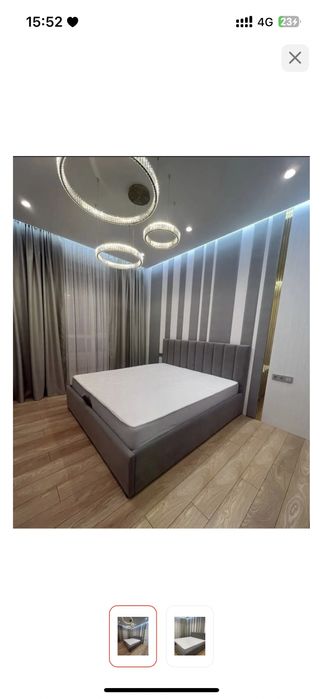 Продам срочно ! Кровать 160*200 . В светло-сером оттенке .