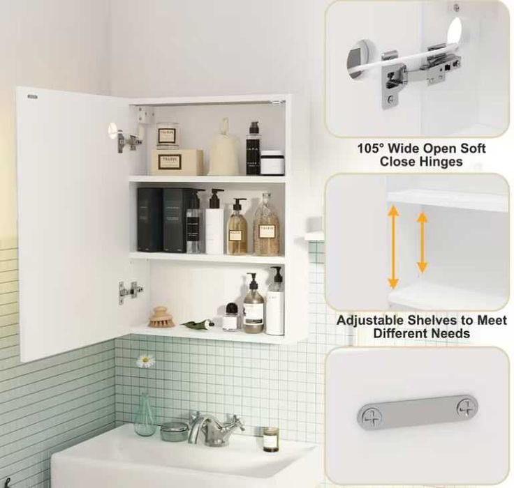 Шкаф за баня с огледало и led осветление