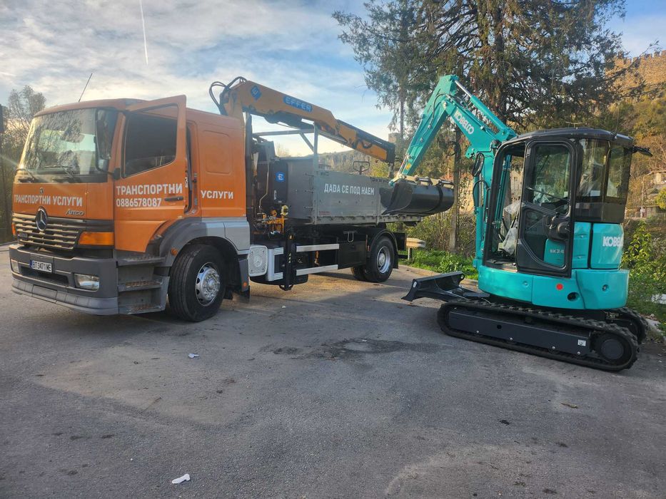 Услуги с багер 4Т самосвал кран и хаспел 14м