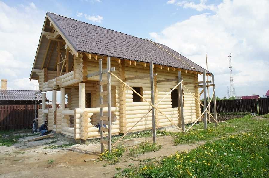 Изготовим дома, бани, беседки.  оцилиндрованного бревна. проф.бруса
