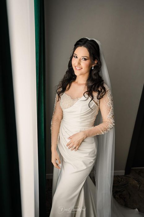 Rochie mireasa tafta model Doua Inimi colecția 2024