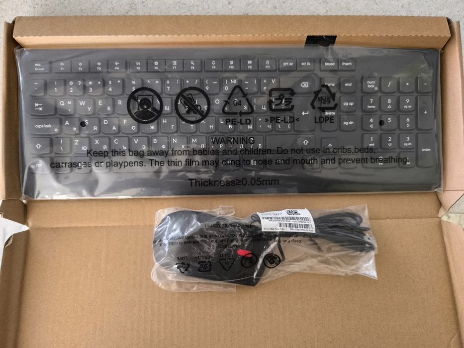 Комплект клавиатура с мишка НОВИ Lenovo Essential Wired Combo, черен