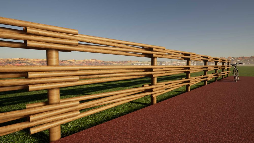 Gard - pavilion pietonal din lemn rotund impletit Rondeko - MODEL NOU!