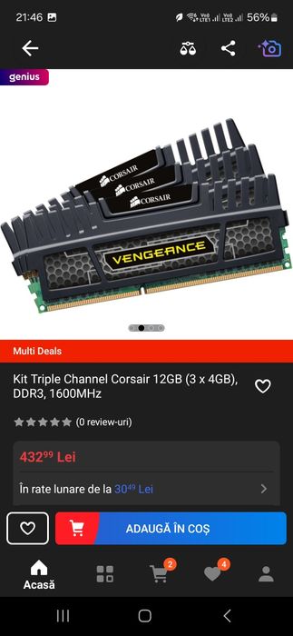 Vând placa vido asus si rami ddr3