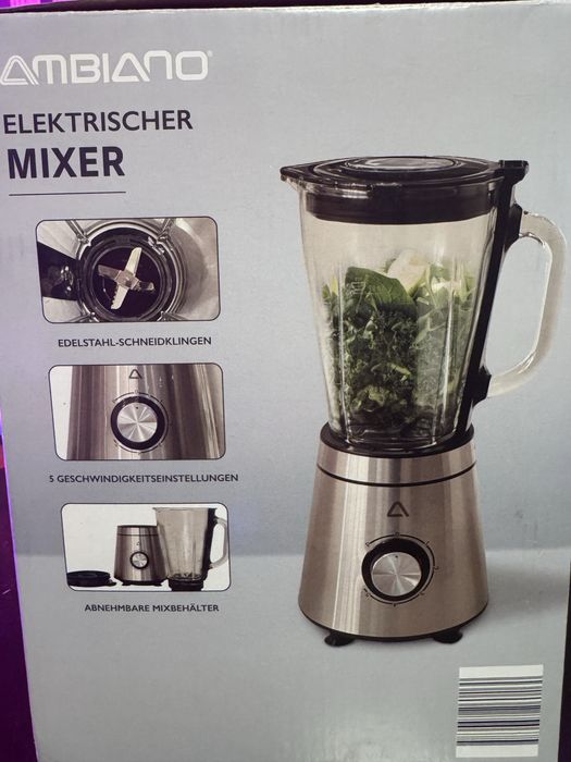 Blender electric Ambiano 600W, 5 viteze, 1.5L inox