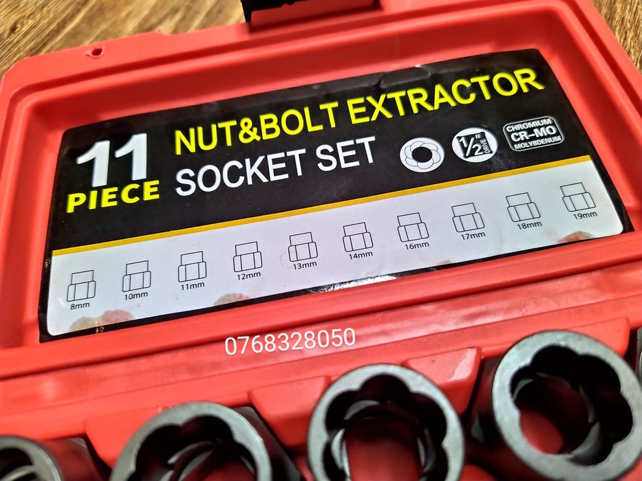 Set tubulare extractoare pentru suruburi si piulite deteriorate 1/2