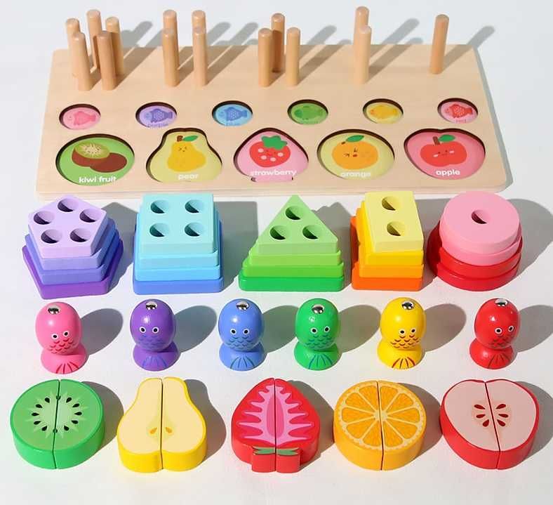 Jucării din lemn educative și interactive, de motricitate, Montessori