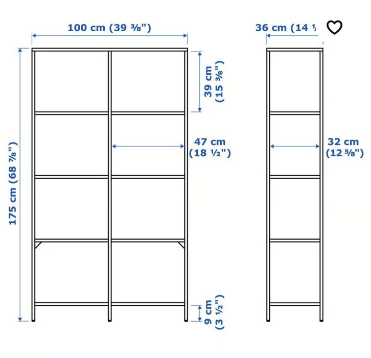 Raft pt depozitare cu polițe din sticla (3bucati)