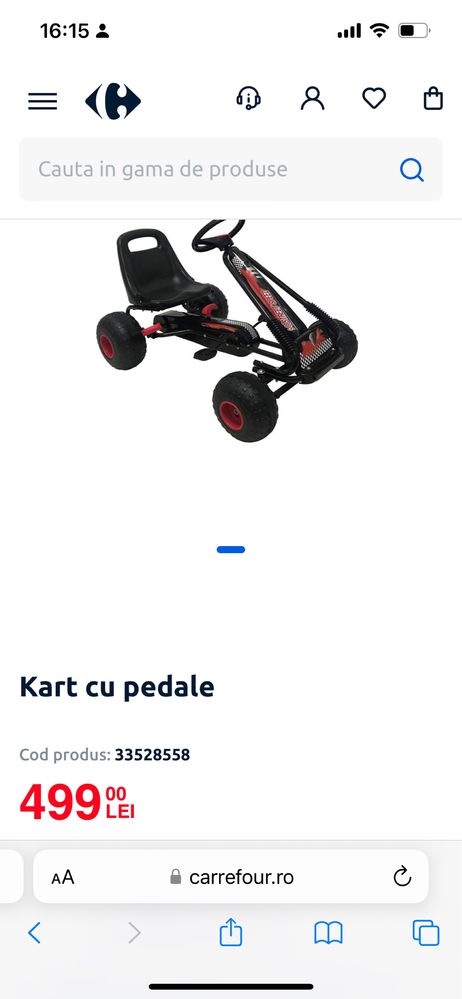 Carting copii folosit foarte putin